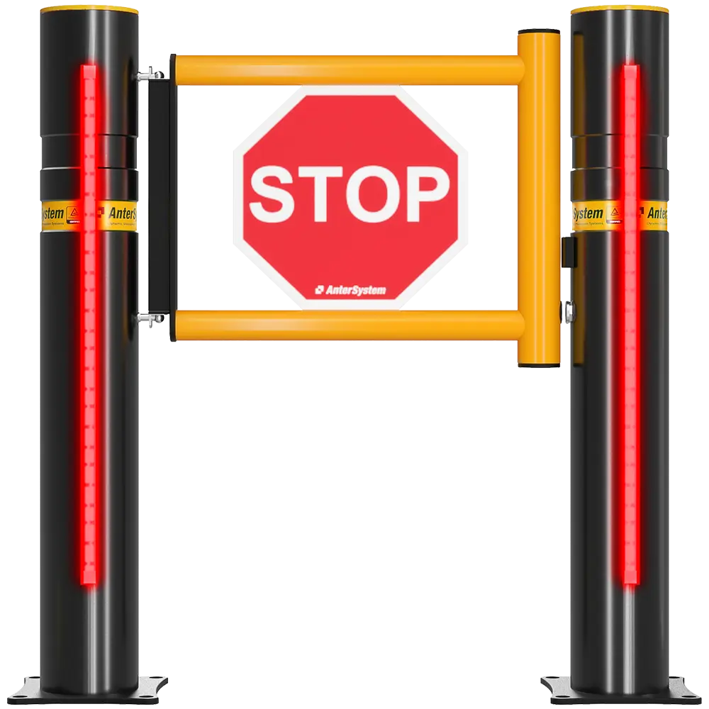 SGA SAFETY GATE WITH STOP SIGN AND WARNING LIGHTS